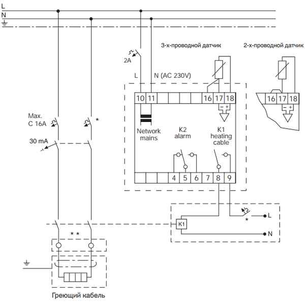 Подключение терморегулятора (термостата): схема подсоединения и разновидности